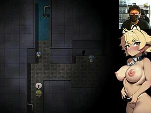 Intriguing hentai game where boyfriend defeats boss and advances story