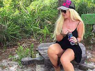 pussy play in park with kelley cabbana