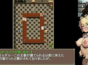 Intriguing hentai game where boyfriend defeats boss and advances story