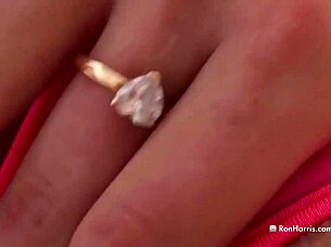 Cute girl kara duhe enjoys a solo masturbation session with toys in close up.