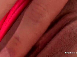 Cute girl kara duhe enjoys a solo masturbation session with toys in close up.