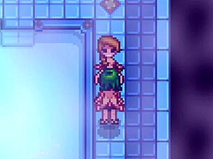 jodi and caroline relax in the stardew valley spa
