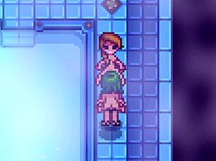 jodi and caroline relax in the stardew valley spa