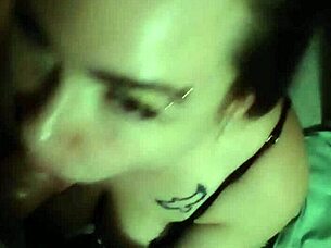 Amateur couple enjoys blowjob fun