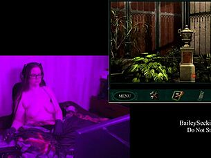 playing through blackmoor manor with brunette big tits character