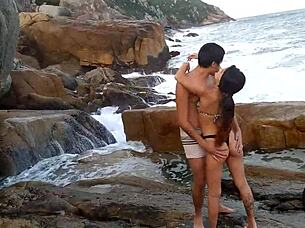 paragliding instructor caught him eating latina's ass on magic island