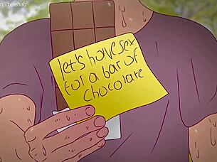 princess bubblegum fucked for chocolate bar in park?