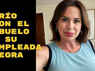 Threesome With Old Man And Ebony Caretaker – So Hot!