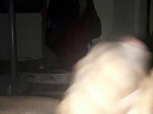 A guy masturbates his cock at midnight homemade.