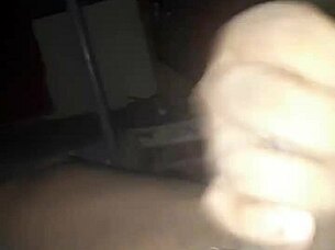 A guy masturbates his cock at midnight homemade.