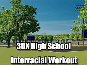 Interracial workout turns into blowjob 😏