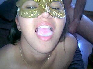 Wow, Nanabukkake slurping cum straight from the source in wild homemade blowbang action!  