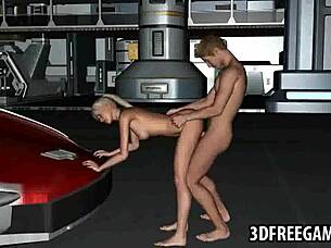 Sexy 3D Blonde Sucks Cock And Gets Fucked Hard