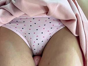 asian teen 18+ teases big cock while masturbating and rubbing her clit close up