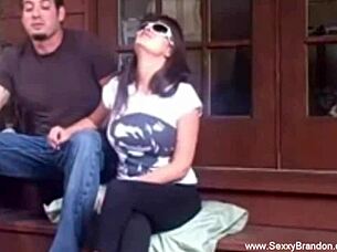 Amateurs having sexy fun on the stairs making fun session 😏