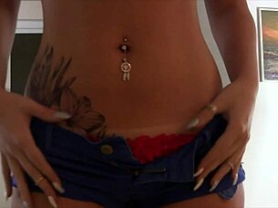 Pierced Belly Button Vibrator Orgasms