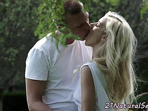 Euro model enjoys outdoor time with lover