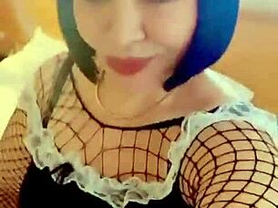 milf maid cleans anal and pussy holes with homemade assfucking