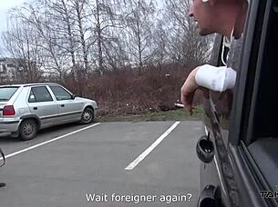 Sexy Brunette In Van: Stay For More Fucking After Cumshot?