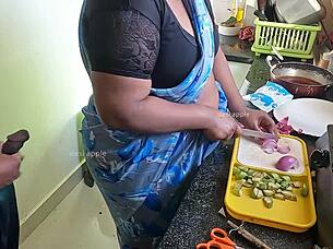 horny owner jerks cock in front of bengali maid