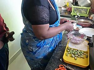 horny owner jerks cock in front of bengali maid