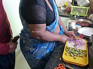 horny owner jerks cock in front of bengali maid