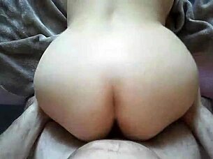 Brunette amateur milf shows off her big ass