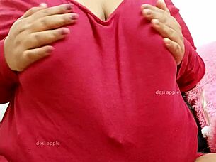 Sexy girlfriend boldly shows her tits to friend.