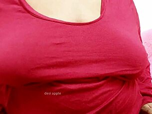 Sexy girlfriend boldly shows her tits to friend.