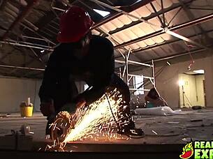 Latina Valery Summer gets tag teamed by construction workers in threesome