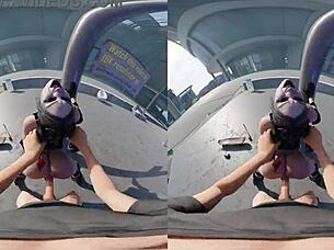 vreal 18k fuck harley quinn in public before police arrive - laughing standing doggy style busted.