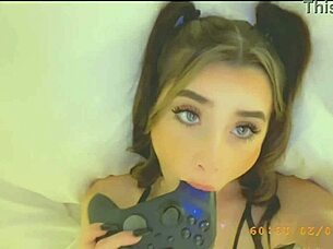 pov of that young shaved pussy getting toyed and fingered at home