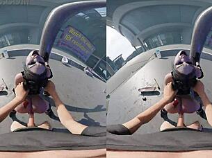 vreal 18k fuck harley quinn in public before police arrive - laughing standing doggy style busted.