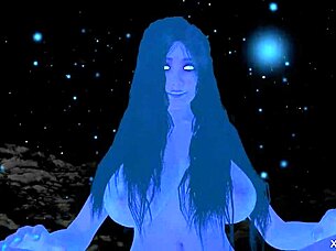 in this 3d hentai, a giantess fantasy girl teases with pov cowgirl fucking and big tits