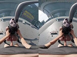 vreal 18k fuck harley quinn in public before police arrive - laughing standing doggy style busted.