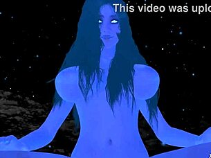 in this 3d hentai, a giantess fantasy girl teases with pov cowgirl fucking and big tits