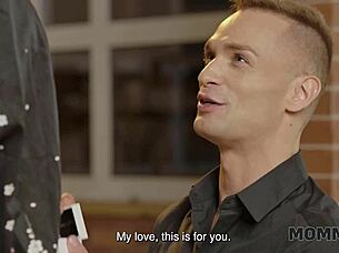 Mature blonde makes bold proposal in stockings