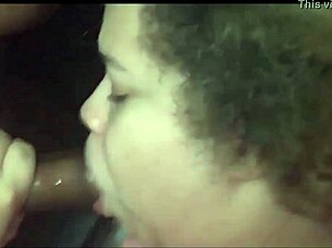 Slut deepthroats that big dick.