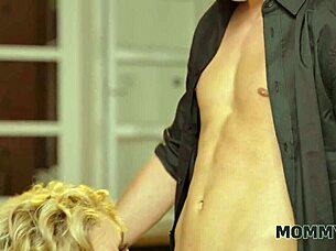 Mature blonde makes bold proposal in stockings