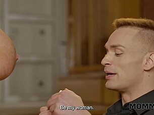 Mature blonde makes bold proposal in stockings