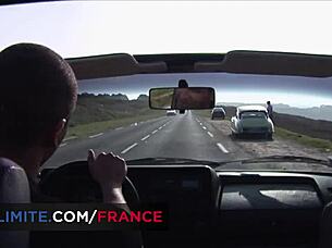 Hot blonde babe enjoys outdoor anal sex