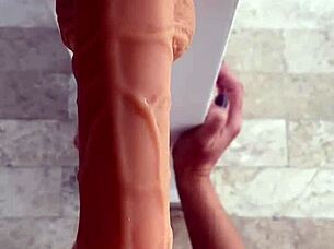 training to fuck with dildo and hairy pussy