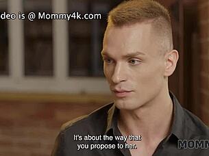 Mature blonde makes bold proposal in stockings