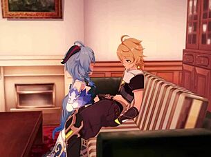 Bell and Ganyu in Genshin Impact.