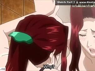 hentai redhead gets her ass wet from intense anal fucking in anime style