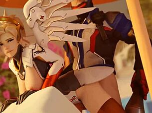 compilation of mercy from overwatch in anime hentai with big tits