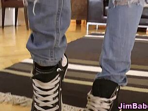 amateur teen pov rides cock with handjob and masturbation