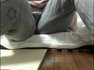 Girl Masturbates Alone In Front Of Camera, Excited By Watching Herself For The First Time.