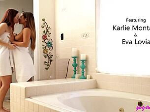 eva lovia and karlie montana's bubble butts play hard with fingering and licking