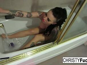 Christy Mack masturbating in her sexy bath makeup room